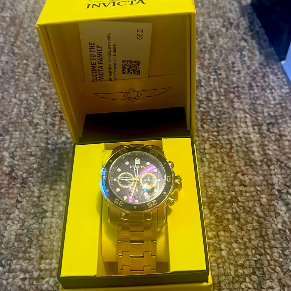 Invicta 0073 Pro Diver Chronograph 18k Gold-Plated Watch